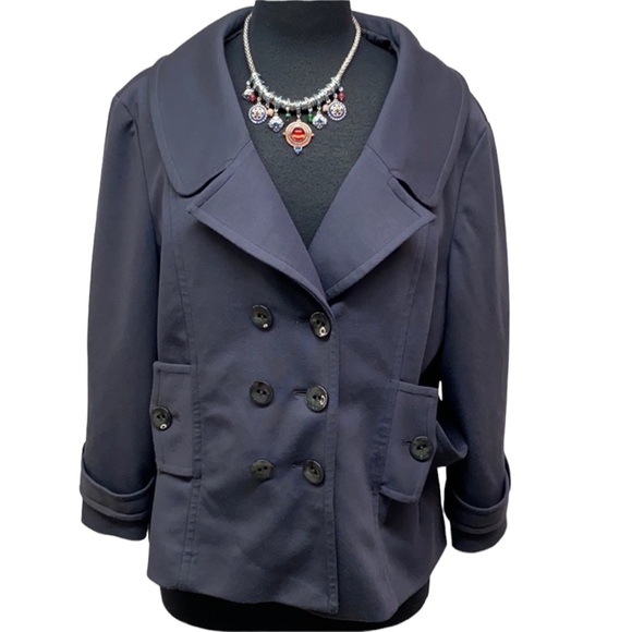 Sandro Double Breasted Blue Jacket - Picture 1 of 5